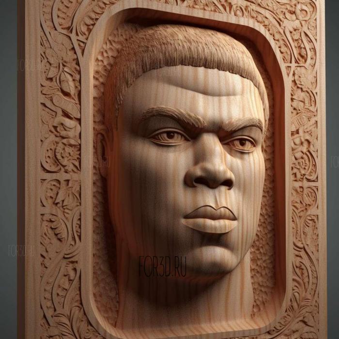 Muhammad Ali 3 stl model for CNC